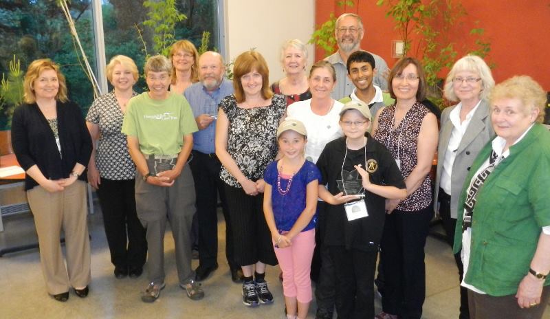 Jo-Anne Rzadki, Carolinian Canada awards committee, Liz Benneian, Oakville Green Conservation Association, Dr. Jane Bowles, Karen Brock, Oakville Green Conservation Association, Donald Craig, Laura Martineau, Assumption Catholic Elementary School, Mary Smith, Kim MacGregor, Assumption, Jim Smith, Rahul Mehta, Clare Tofano, principal at Assumption, Olivia Pocknell, student at Assumption, Ailish Newhouse, student at Assumption, Jane Hanlon, Alice Casselman, Carolinian Canada awards committee